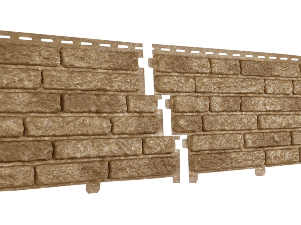 Фасадная панель Стоун-Хаус кварцит темно-бежевый Ю-Пласт 2000мм*250мм, 0,5м2