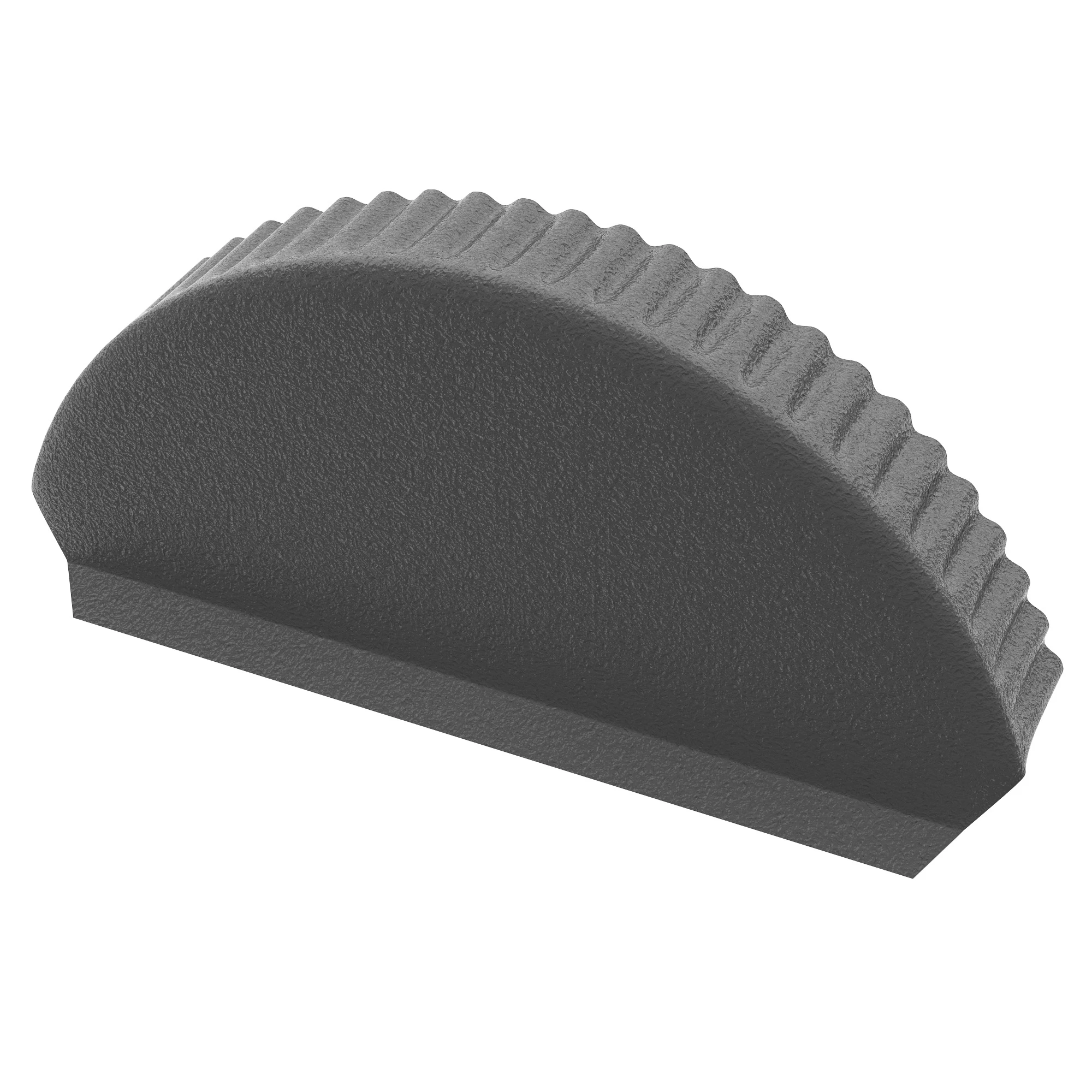 Заглушка к коньку полукруглому торцевая R90мм Rooftop Бархат RAL9005 PE 0,5мм Zn180