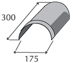 Наконечник  п/круглого конька коричневый 