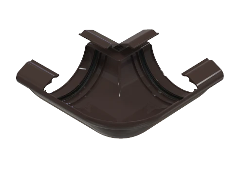 Угол желоба универсальный менее 90 град коричневый RAL 8019 GLC PVC
