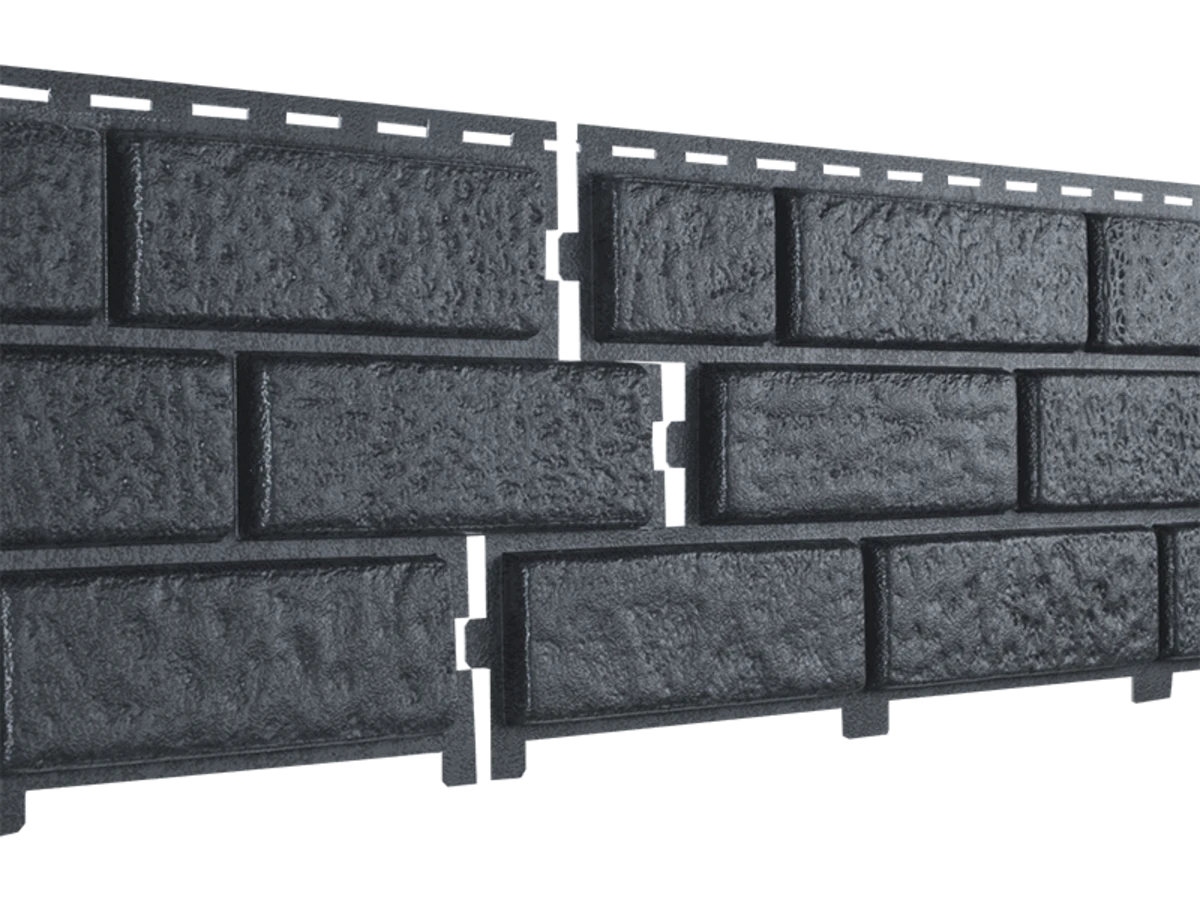Фасадная панель Стоун-Хаус кирпич графитовый Ю-Пласт 3025мм*230мм, 0,695м2 