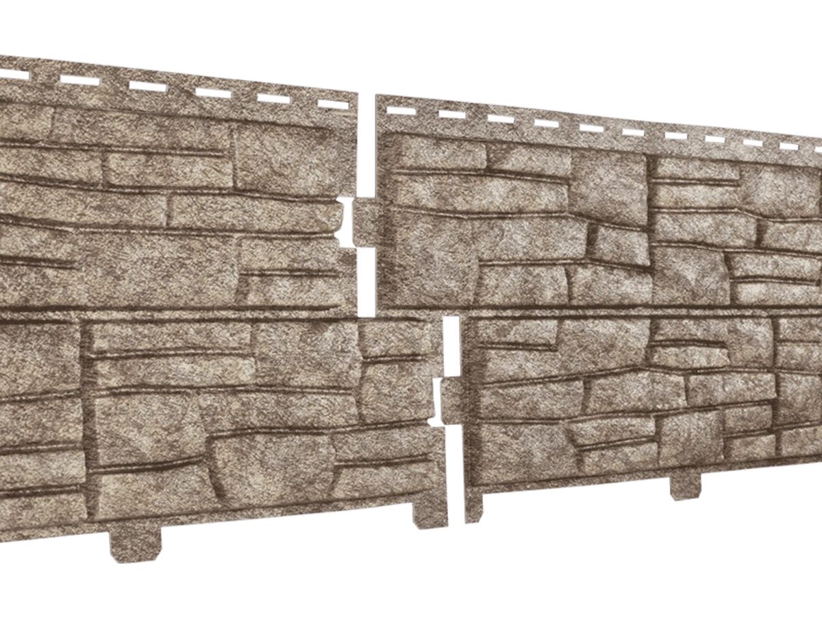 Фасадная панель Стоун-Хаус сланец бурый Ю-Пласт 2000мм*225мм, 0,45м2 