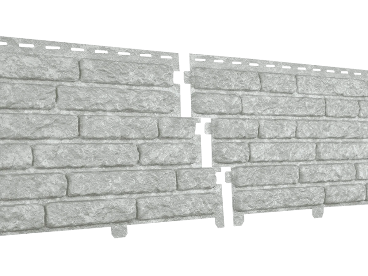 Фасадная панель Стоун-Хаус кварцит светло-серый Ю-Пласт 2000мм*250мм, 0,5м2