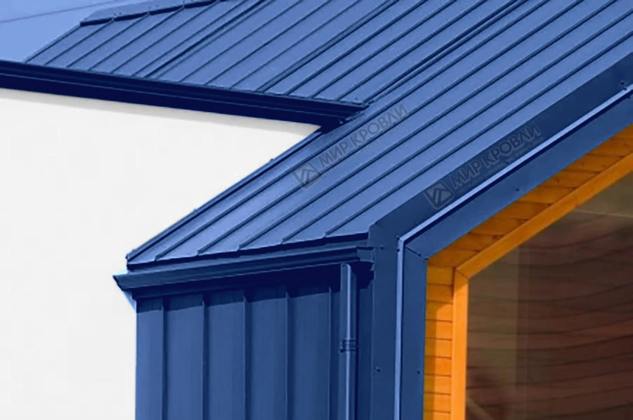 Фальц двойной стоячий RAL 5005 Сигнально синий глянец NormanMP 0,5мм