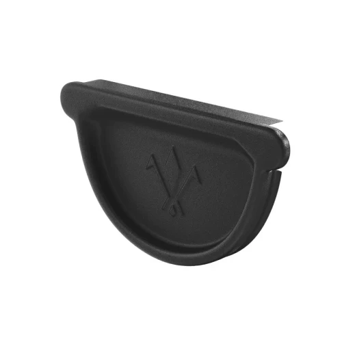 Заглушка желоба черн.(Ral 9005) - 125 с резин.уплотнит. PU Matt