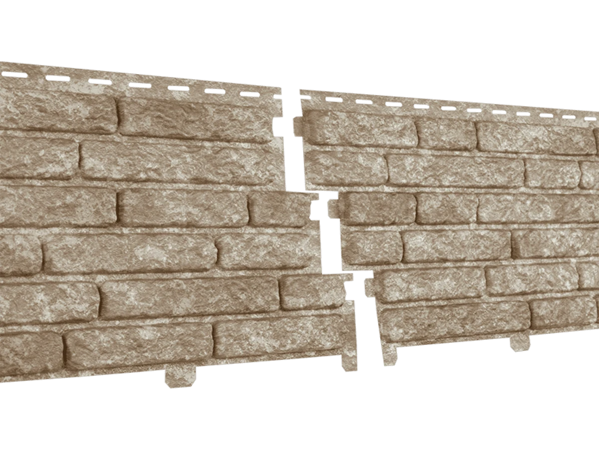 Фасадная панель Стоун-Хаус кварцит светло-бежевый Ю-Пласт 2000мм*250мм, 0,5м2