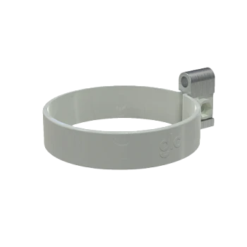 Хомут трубы белый RAL 9010 GLC PVC