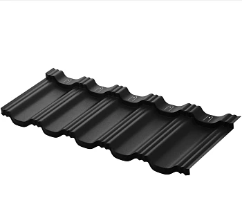 Металлическая модульная черепица профиль Гётеборг 1205х415мм Rooftop Бархат RAL9005 PE 0,5мм Zn180