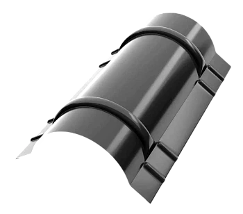 Конёк полукруглый R90мм 1970мм Rooftop БАРХАТ PE RAL9005 0,5мм Zn180