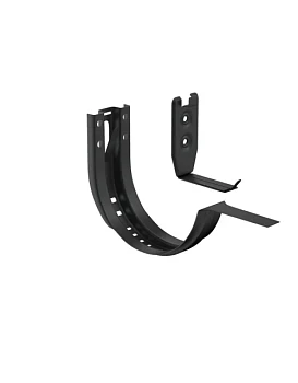 Крюк крепления желоба короткий  М (модернизированный) (Ral 9005)с комплектом крепления УСИЛЕННЫЙ