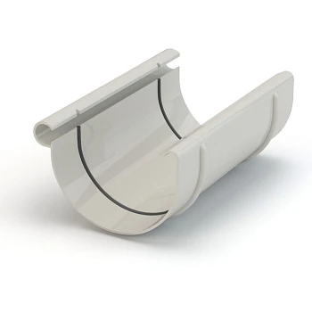 Муфта желоба 125 мм белая /Гамрат/