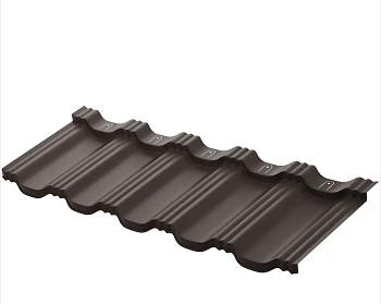 Металлическая модульная черепица профиль Гётеборг 1205х415мм Rooftop Бархат RAL8019 PE 0,5мм Zn180